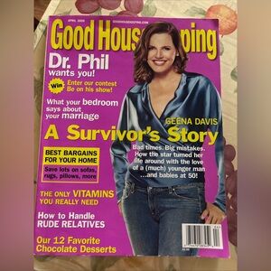 Good Housekeeping Magazine April 2006 Issue - Geena Davis. Little wear!